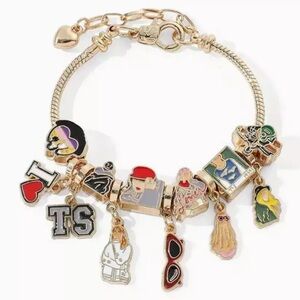 NWOT Taylor Swift Gold Eras Music Album Customizable Charm Bracelet